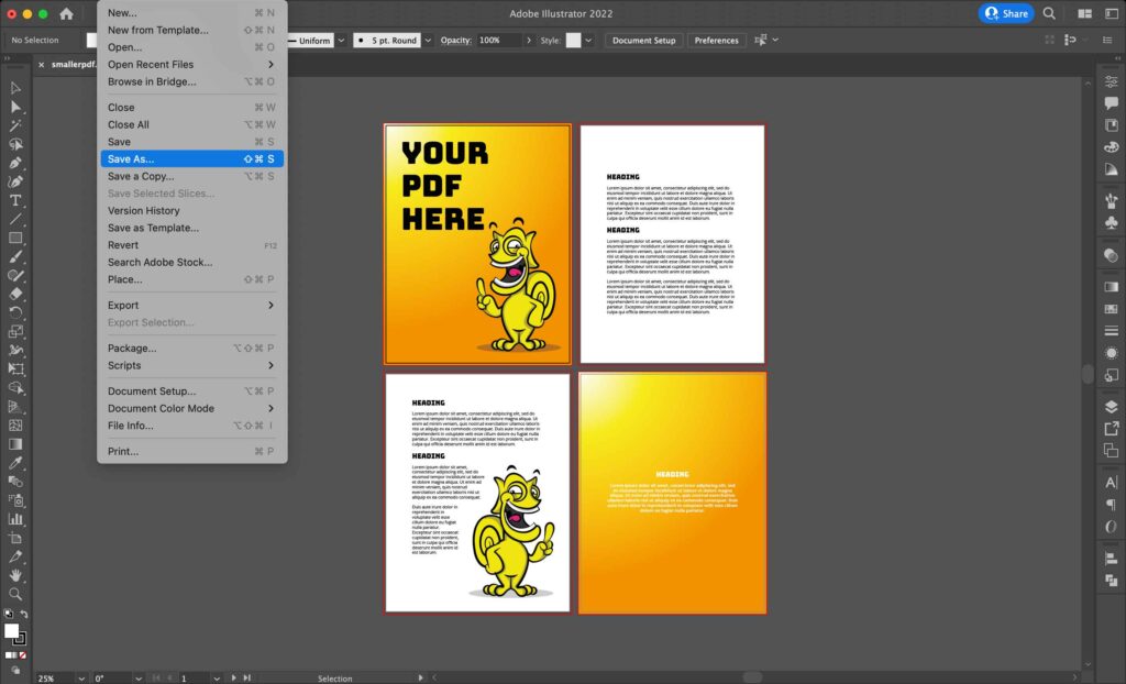 how to download illustrator projects will lower pdf file